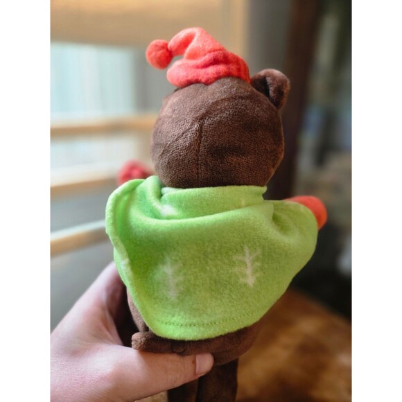 Target Winter Brown Teddy In Green Lovey Blanket Anthropomorphic Whimsy Bear - Picture 3 of 4